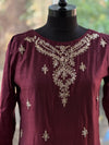 Maroon Dupatta Set