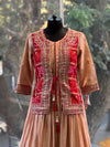 Peach Bandhej Gown
