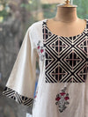 White Printed Kurta Set