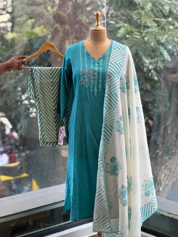 Light Blue Dupatta Set
