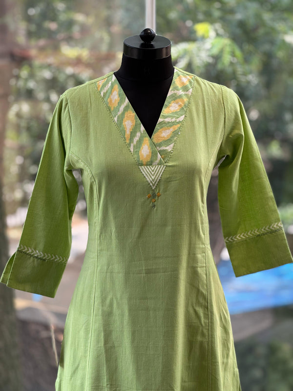 Green Ikkat Tunic