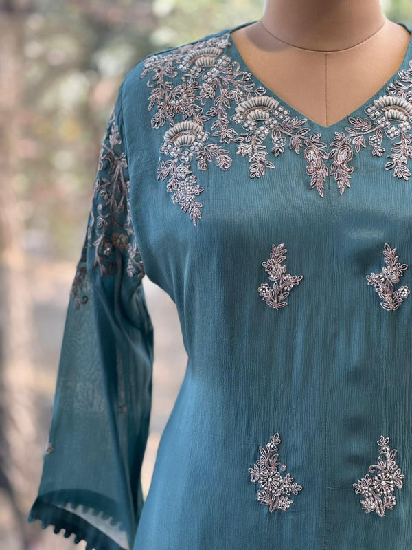 Sea Green Palazzo Set