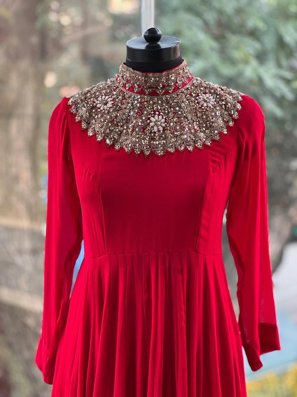 Red Sharara Set
