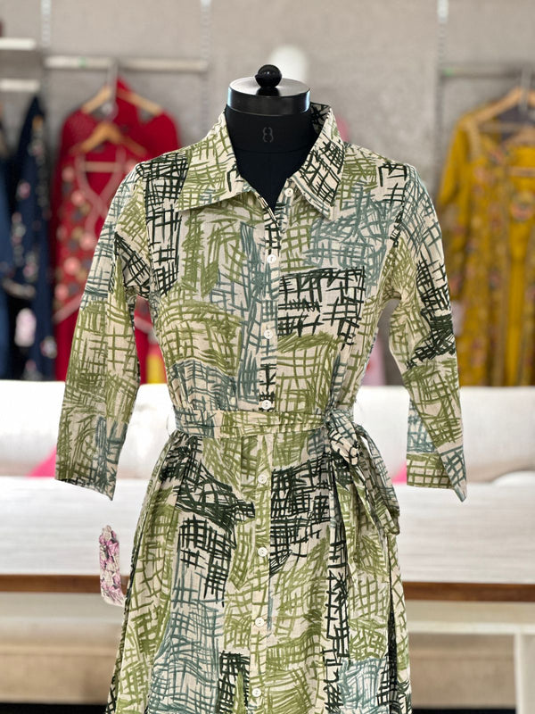 Green Abstract Print Tunic