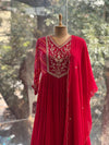 Red Bandhej Gown