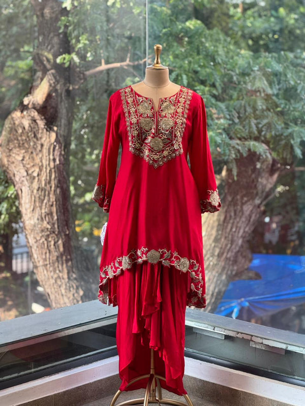 Red Skirt Set