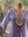 Mauve Tissue Kaftan Set