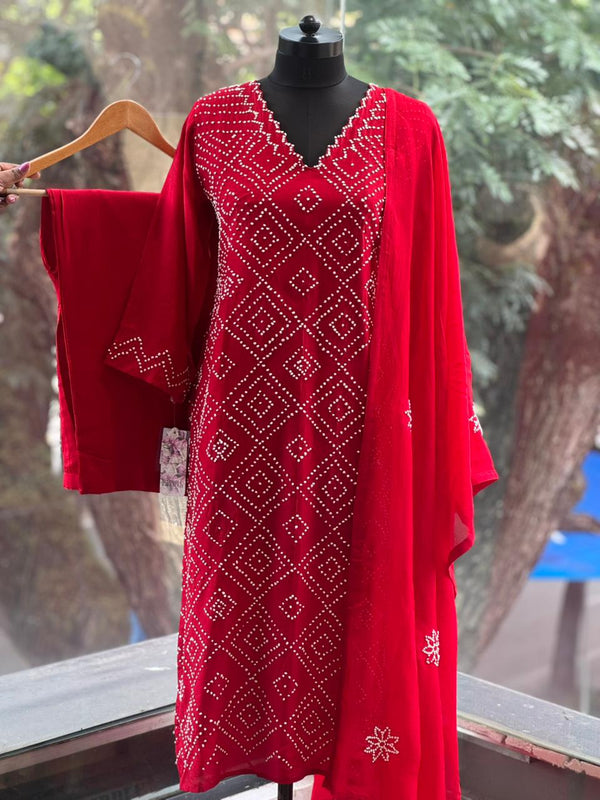 Red Knot Work Suit