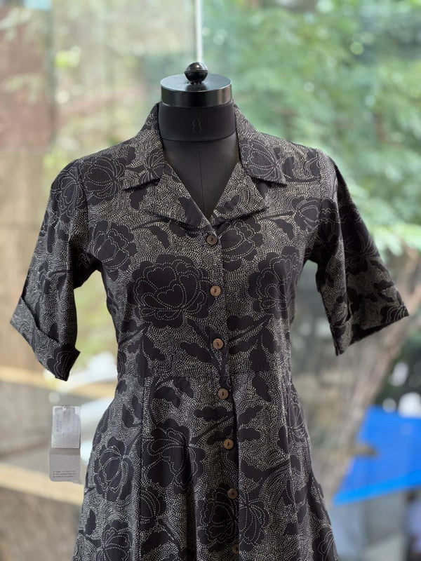 Black Floral A-Line Tunic