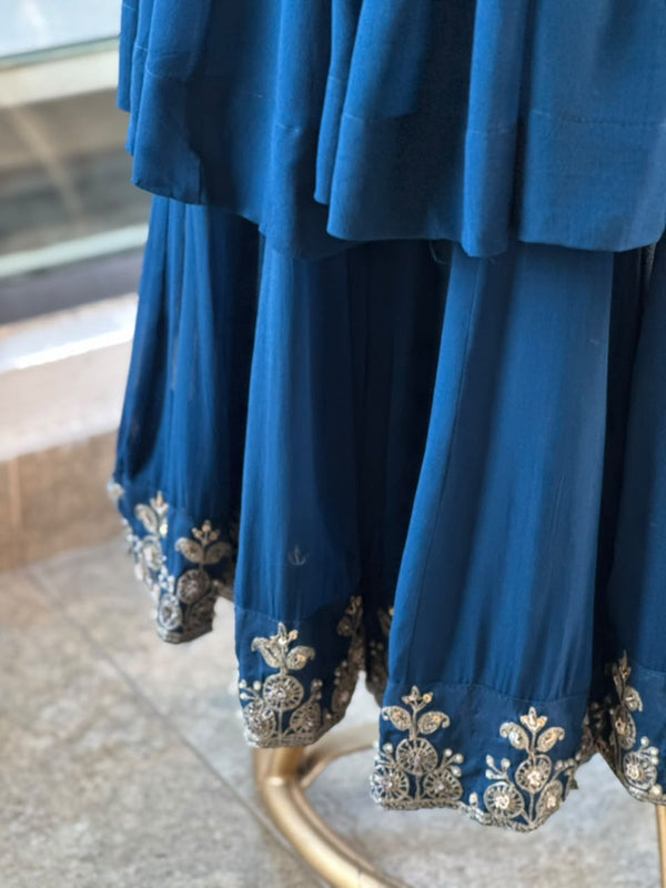 Blue Sharara Set