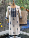 White Hand Block Printed Kurta Set