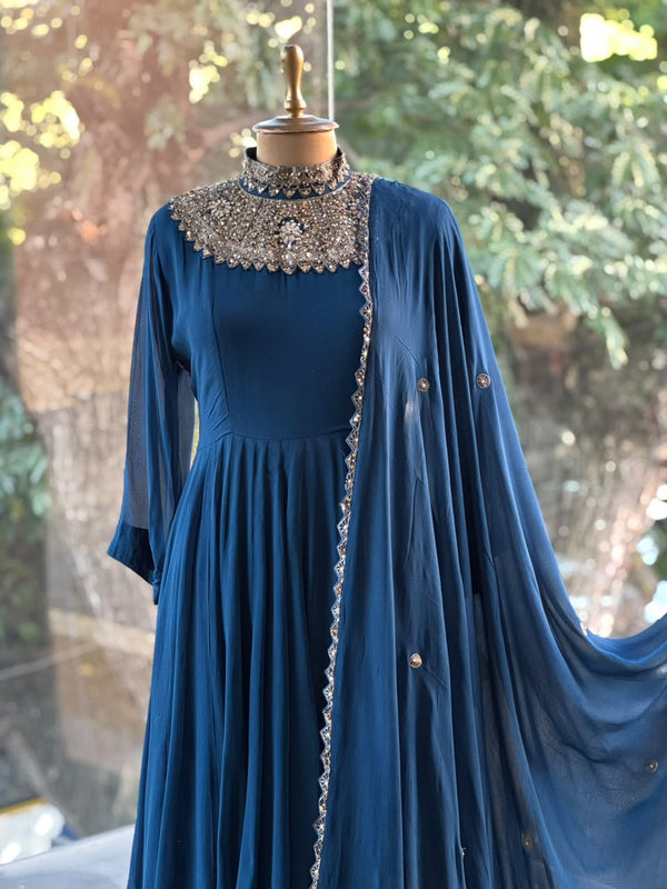 Blue Sharara Set