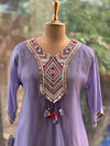 Mauve Tissue Kaftan Set