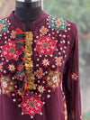 Wine Embroidered Suit