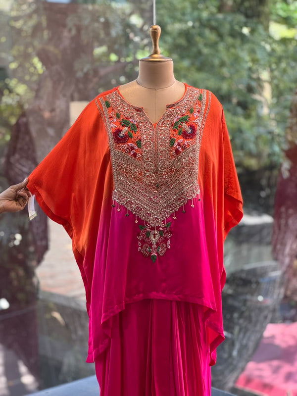 Orange Shaded Skirt Set