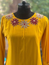 Yellow Thread Embroidered Dupatta Set