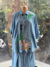 Blue Harem Pants Set
