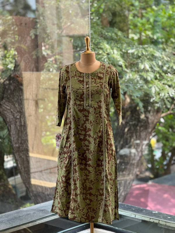 Brown Floral Print Tunic