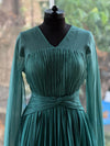 Green Tail Sleeves Gown