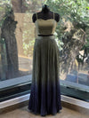 Green Shaded Crush Lehegna Set