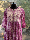 Purple Embroidered Yolk Tunic