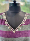 Grey/Purple Floral Lehenga Set