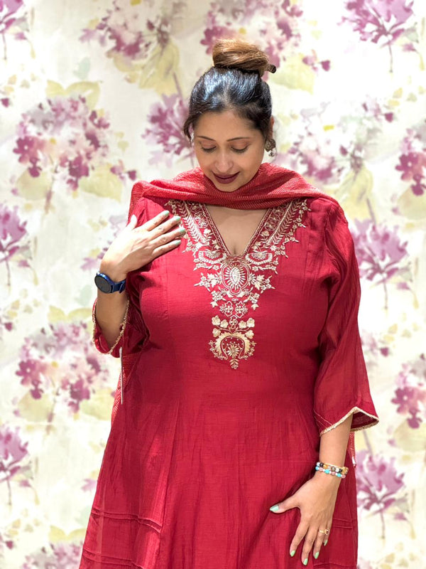 Maroon Mul Suit
