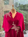 Maroon Crepe Georgette Gown