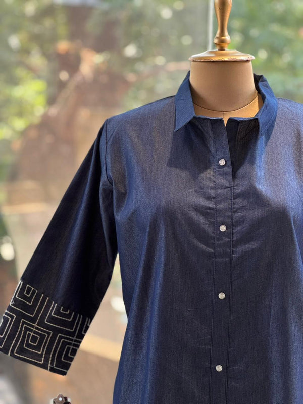 Denim Embroidered Tunic