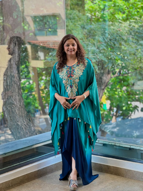 Green Shaded Skirt set
