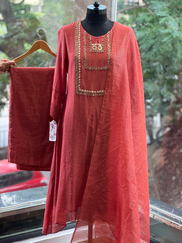 Rust Yolk Neck Suit