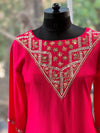 Pink Suit with Floral Dupatta