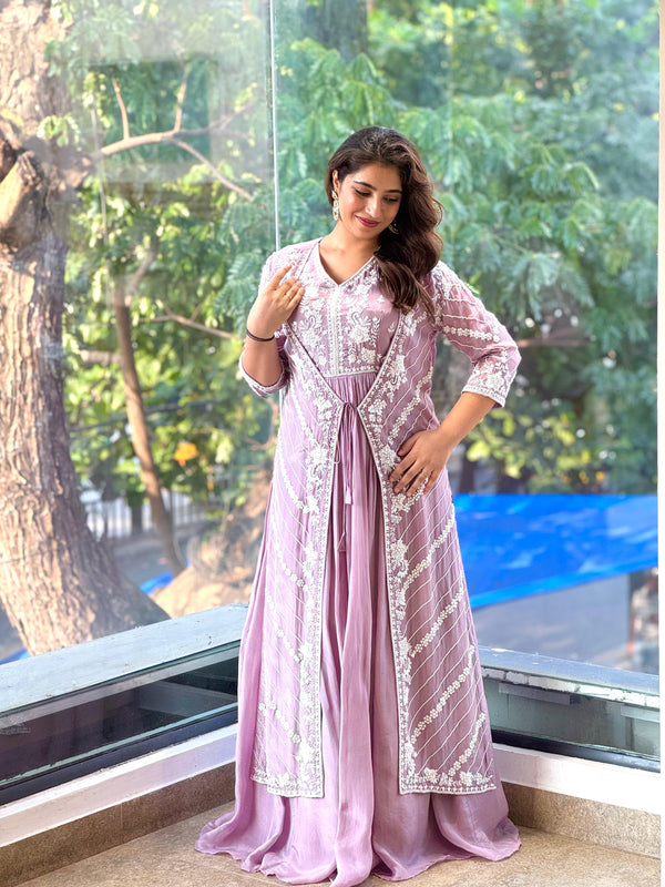 Mauve Jacket Style Gown