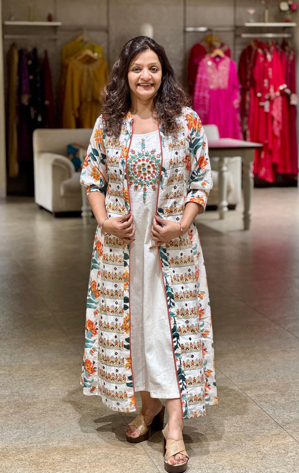 White Jaipuri Block Print Tunic