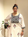 White Printed Kurta Set