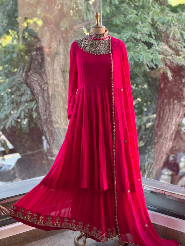 Pink Sharara Set