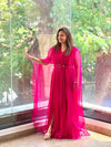 Pink Tail Sleeves Gown