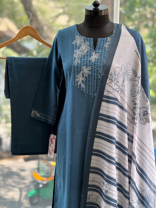 Blue Dupatta Set