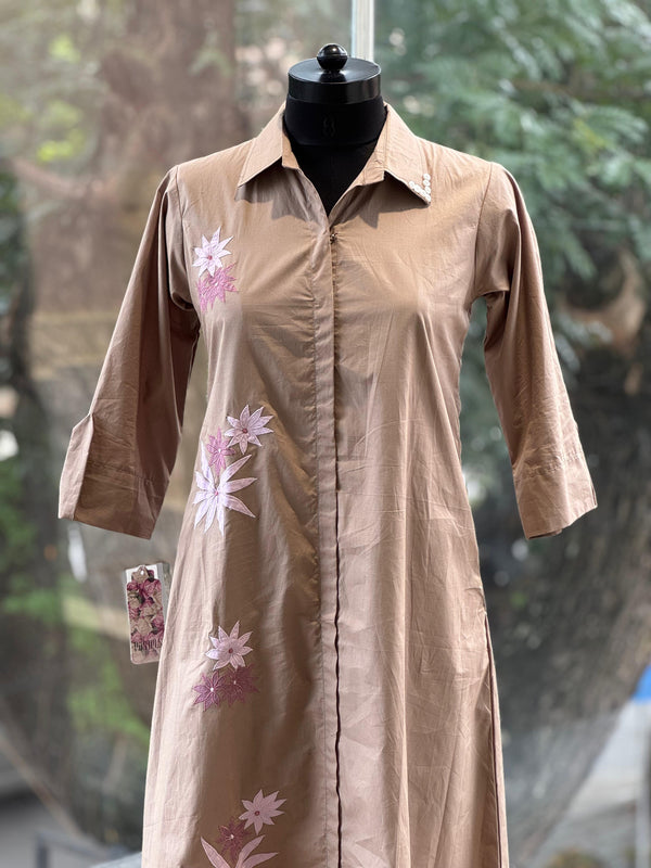 Light Brown Patch Work Tunic