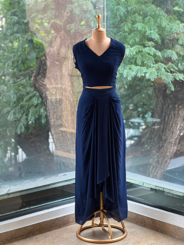 Navy Blue Crush Skirt Set