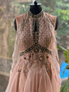 Light Peach designer Made Gown