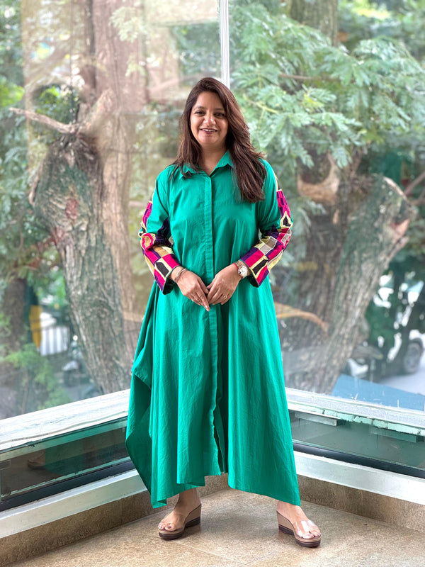 Green Collared Neck Tunic