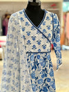 White/Blue Floral Suit Set