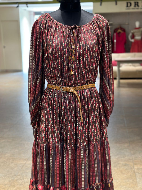 Brown Printed Dress