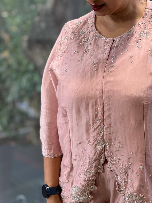 Pink Hand Work Palazzo Set