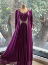 Purple Handwork Gown