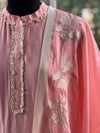 Pink Embroidered Dupatta Set