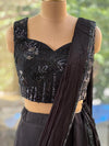 Black Drape Skirt Set