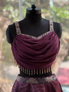 Wine Lehenga Set