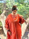 Rust Tissue Lines Palazzo Set